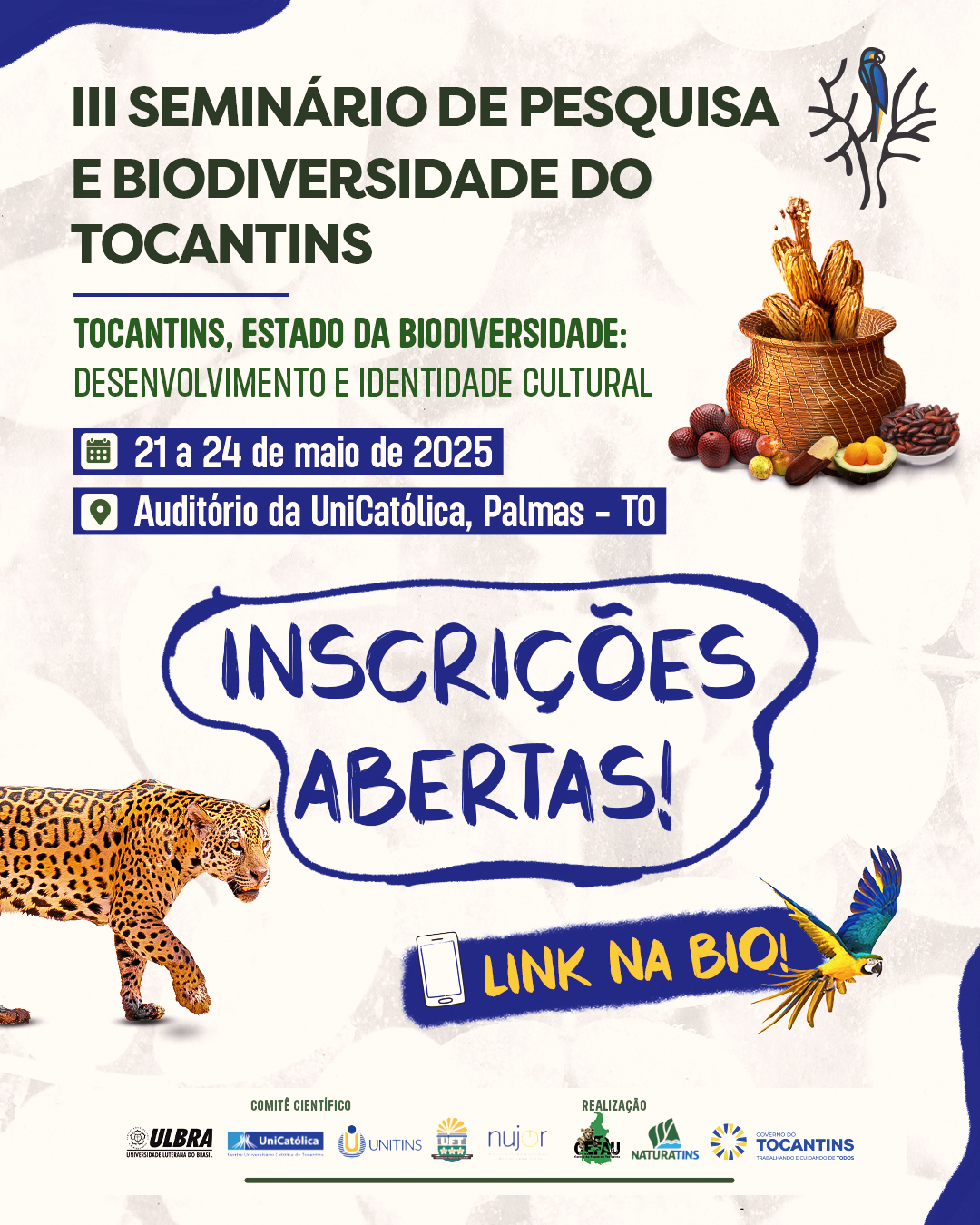 Naturatins abre inscrições para o III Seminário de Pesquisa e Biodiversidade do Tocantins